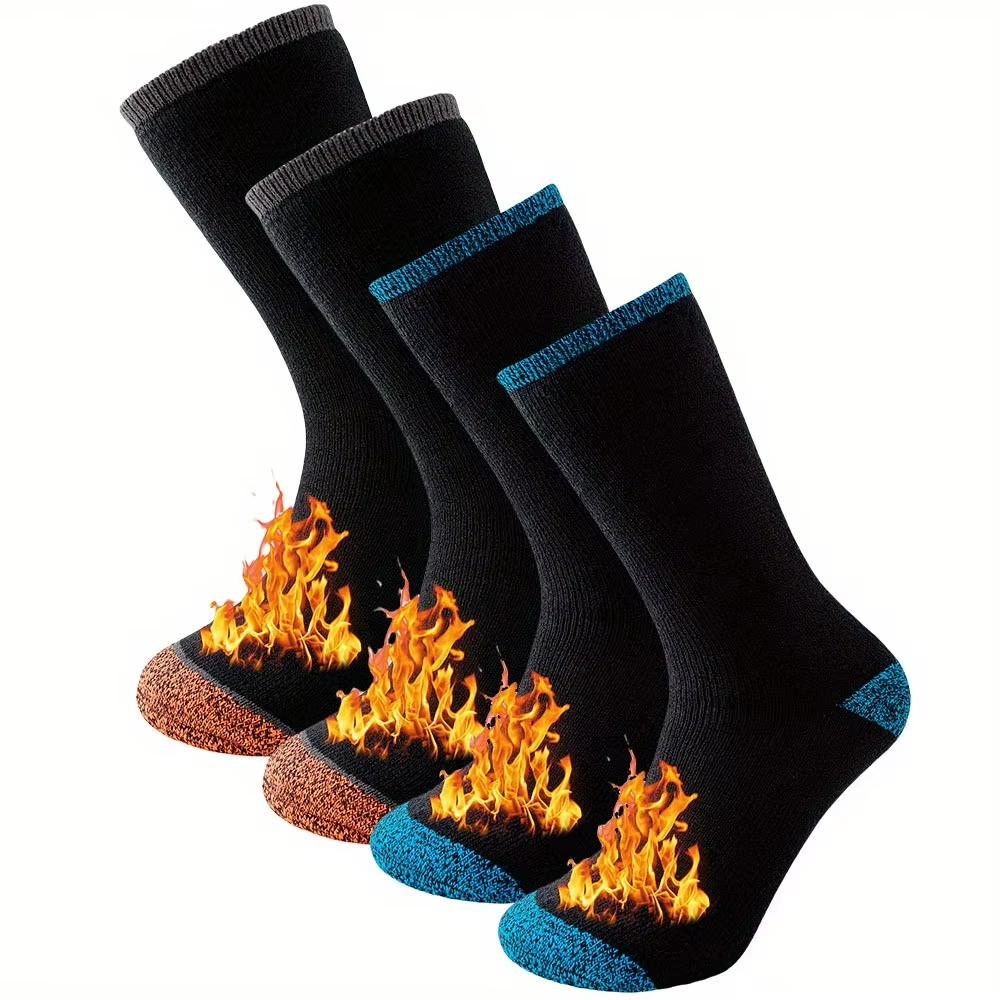 Paquete de 2 pares de calcetines térmicos de invierno para hombres y mujeres, calcetines aislados para clima frío, calcetines térmicos gruesos para senderismo al aire libre, esquí, nieve cálida