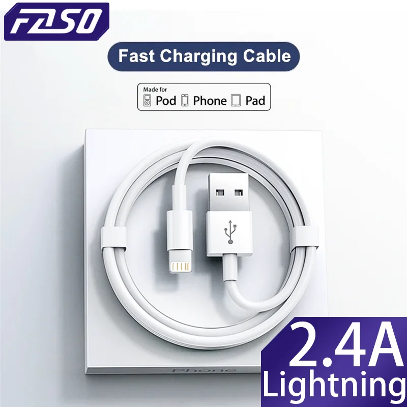 Cavo di ricarica USB di qualità FASO per iPhone 14 8 7 6S Plus 13 12 Pro XS Max XR SE Cavo di ricarica veloce Linea di sincronizzazione dati 1m 2m 3m