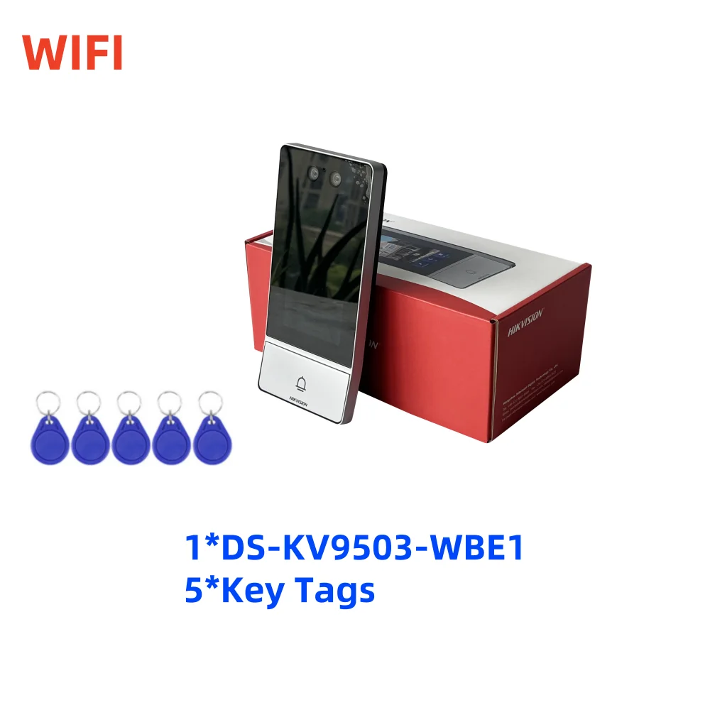 Hikvision Video-intercom DS-KV9503-WBE1 4,3 inch metalen WIFI gezichtsherkenning IP Villa deurstation POE deurbel deurtelefoon