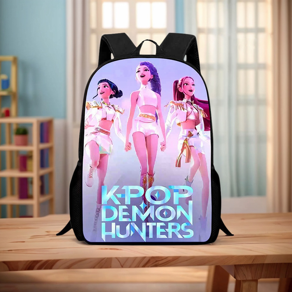 K-pop demon huntes moda mochila para meninas meninos anime dos desenhos animados grande capacidade mochila crianças multi-função bolsa de ombro