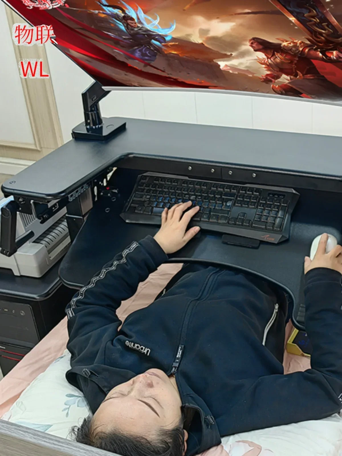 Mesa de computador cama cruzada, mesa elevatória para laptop, mesa preguiçosa, suporte de suspensão ventilado, mesa de cabeceira, mesa preguiçosa