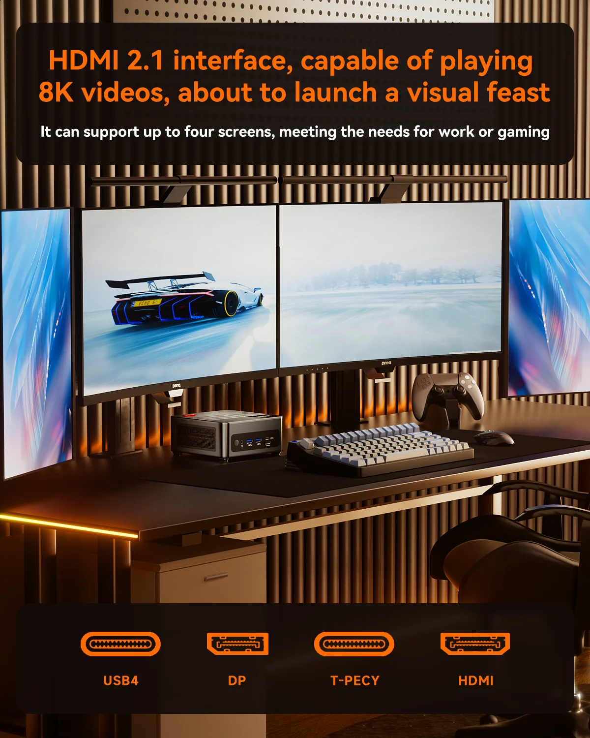 AOOSTAR GEM12 MAX Mini PC Ryzen 7 8845HS 2x DDR5 RAMs and 2x NVME SSD WiFi 6 BT5.2 Gaming Desktop Computer Mini Pc Work