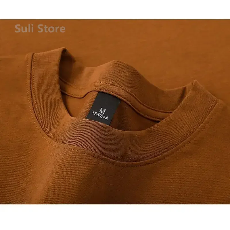 600 グラムヘビーデューティコットン半袖 Tシャツメンズファッションピュアコットン肥厚半袖半袖 Tシャツ