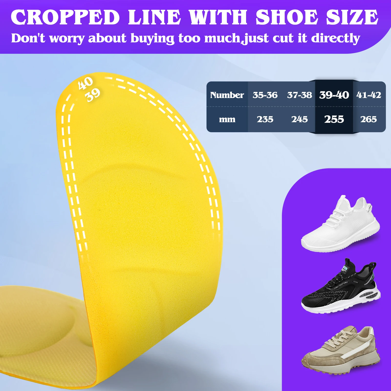 Solette per scarpe 5D Solette resistenti all'usura regolabili Donna Uomo Solette sportive da corsa traspiranti Solette morbide in memory foam