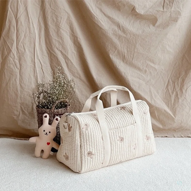 Bolsa de viagem bordada, grande capacidade, leve, dobrável, duffle, fim de semana, portátil, ombro, crossbody, boston, bolsa de mão