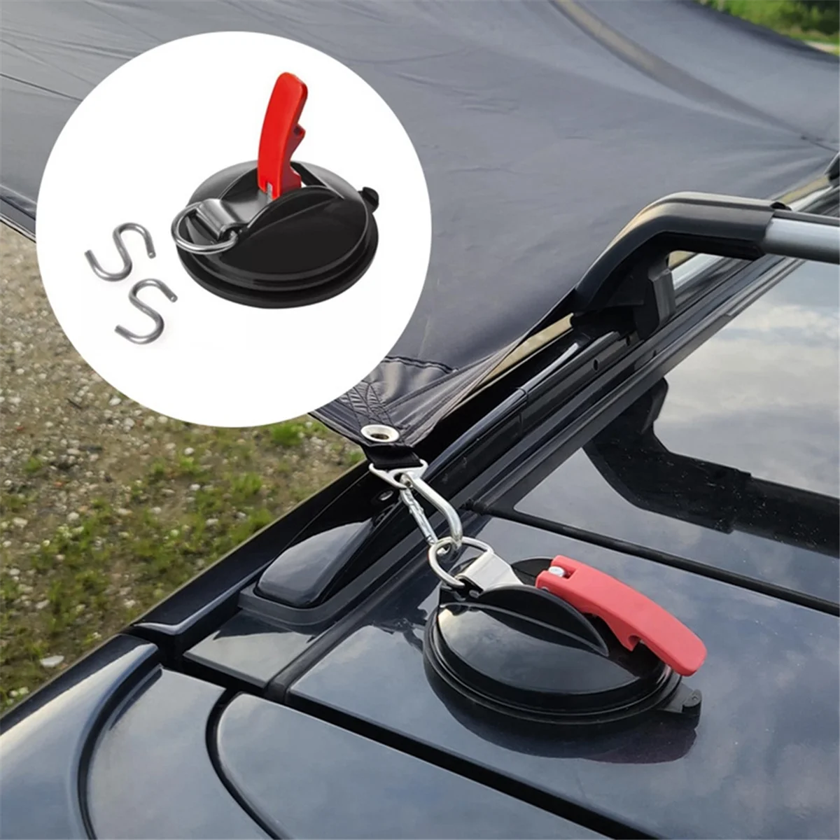 A72P Outdoor Camping Awning Suction Cup Multifunctional Car Suction Cup with Strong S Hook Fixed Rear Curtain Suction Cup A