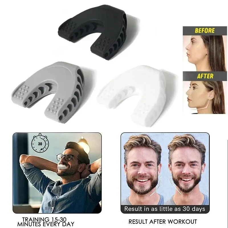 U-vorm Kaaktrainer Nieuwe Facial Pop N Go Mond Kaaklijn Gezicht Fitness Spier Kauwbal Bite Breaker Trainingsapparatuur