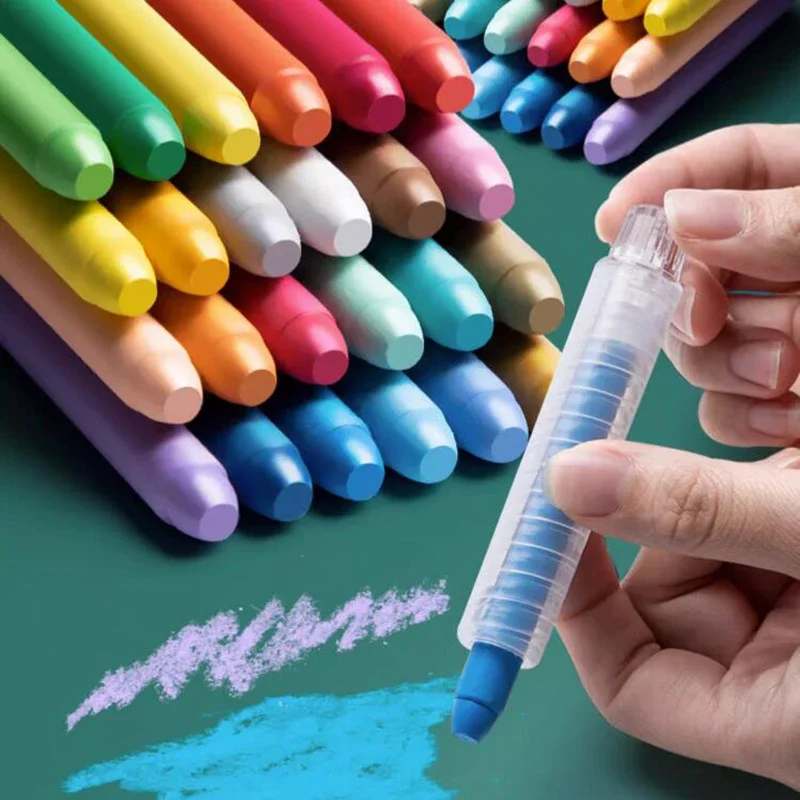4/6/12 Uds. Tiza de agua sólida sin polvo, pizarra no tóxica, bolígrafos de dibujo, marcadores de tiza coloridos, suministros escolares y de oficina