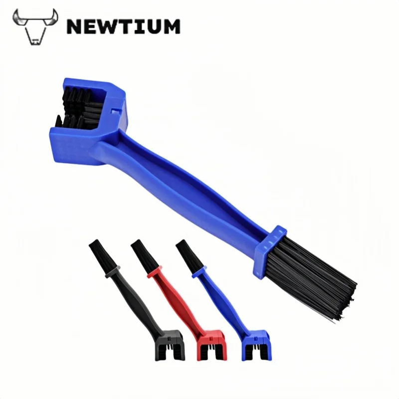 Escova de limpeza de corrente de bicicleta 2 em 1 e kit de toalha de microfibra – Purificador resistente de 3 lados com nylon anticorrosão + lavagem de carro 600GSM