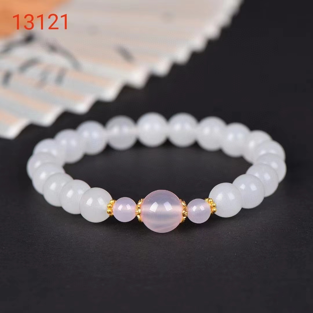 Jade de Seda Dourada Corrente Mão e Colar para Mulheres, Pedra Natural, Corrente Redonda Talão, Pulseiras de Pedras Preciosas, Encantos Jóias, Presentes do Dia das Mães