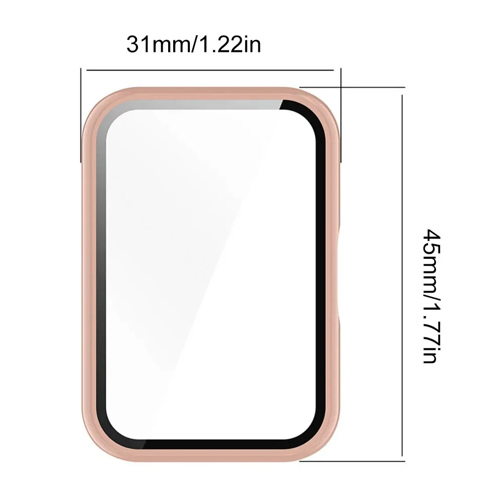 Capa protetora para smartwatch, capa protetora para samsung galaxy fit 3 SM-R390 pc com vidro temperado, anti-queda e antiarranhões