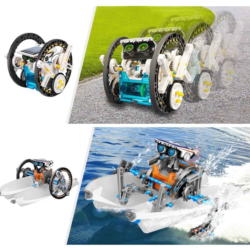 Kits de robots solaires 13 en 1, bricolage, Kits d'expérimentation scientifique, jouets éducatifs STEM pour enfants de 8 ans et plus, ensemble robotique à énergie solaire