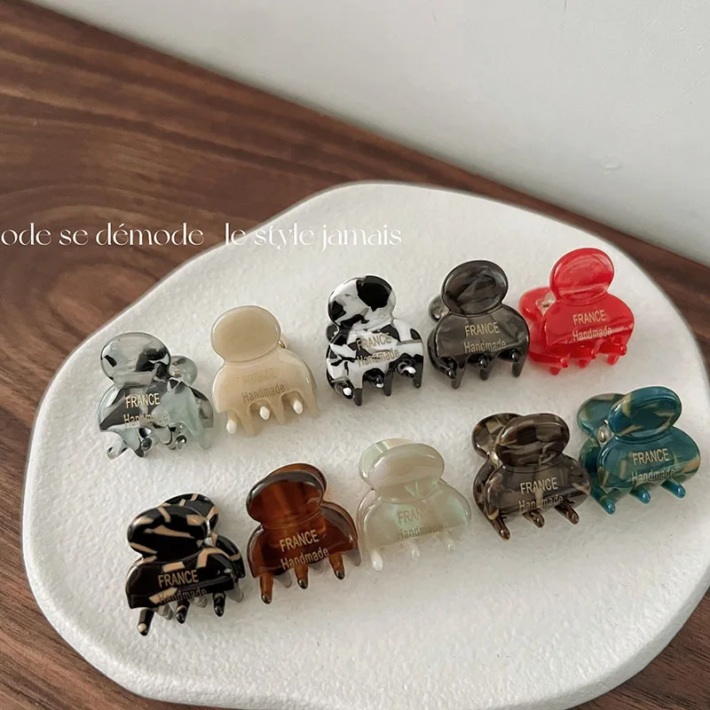 2 unids/par Mini 2cm de acetato pequeño garra de pelo alfileres laterales cangrejos de pelo de acetato para niñas lindos Clips de horquilla accesorios para el cabello de mujer