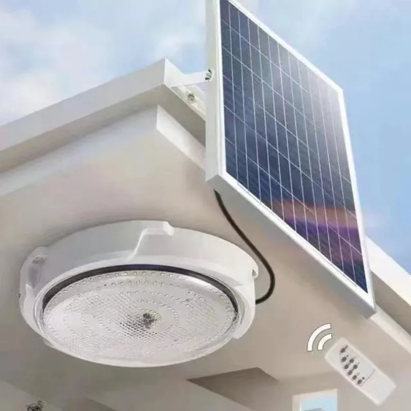 Zero Electric Consumption Solar Ceiling Light 60W-500W Outdoor Indoor Solar-Power Lamp with Remote Control for Garden Decoration