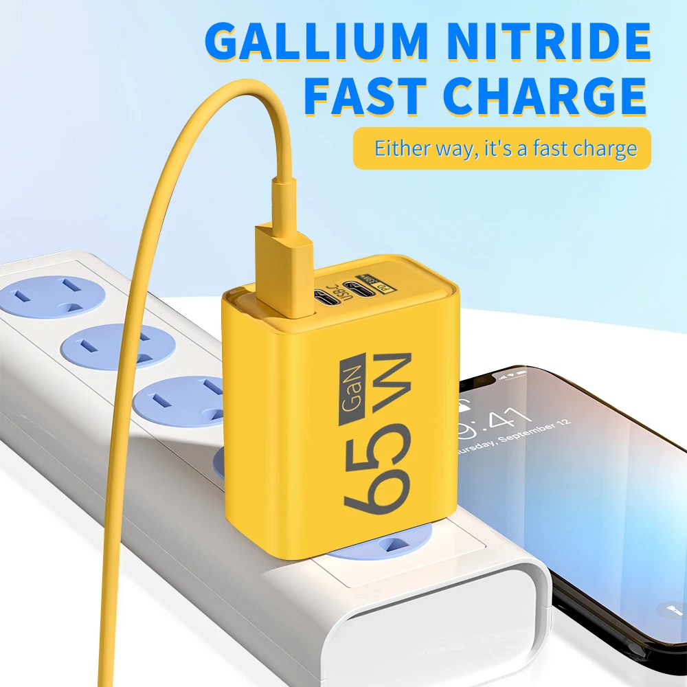 GaN 타입 C PD 충전기 3포트 USB 고속 충전 모바일 폰 어댑터 퀵 차저 3.0 아이폰 15 14 샤오미 15 삼성 화웨이용