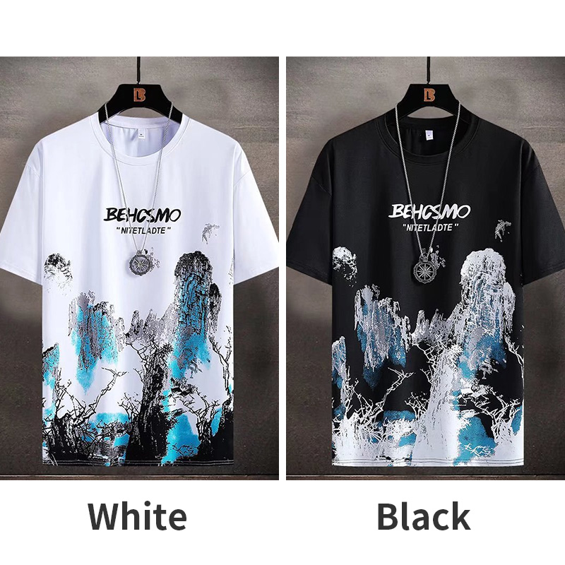 2025 Estate Sottile casual Uomo set Manga Graffiti Tees T-shirt + pantaloncini 2 pezzi Comodo e traspirante uomo Top Stampa T-shirt set