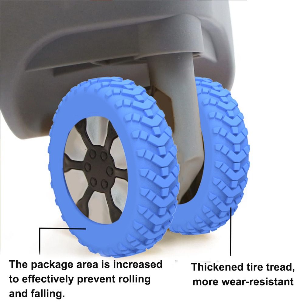 8 Uds. Ruedas para equipaje de viaje, zapatos, maleta de silicona, cubierta protectora para ruedas, Reduce el ruido, cubierta para ruedas de caja de carrito