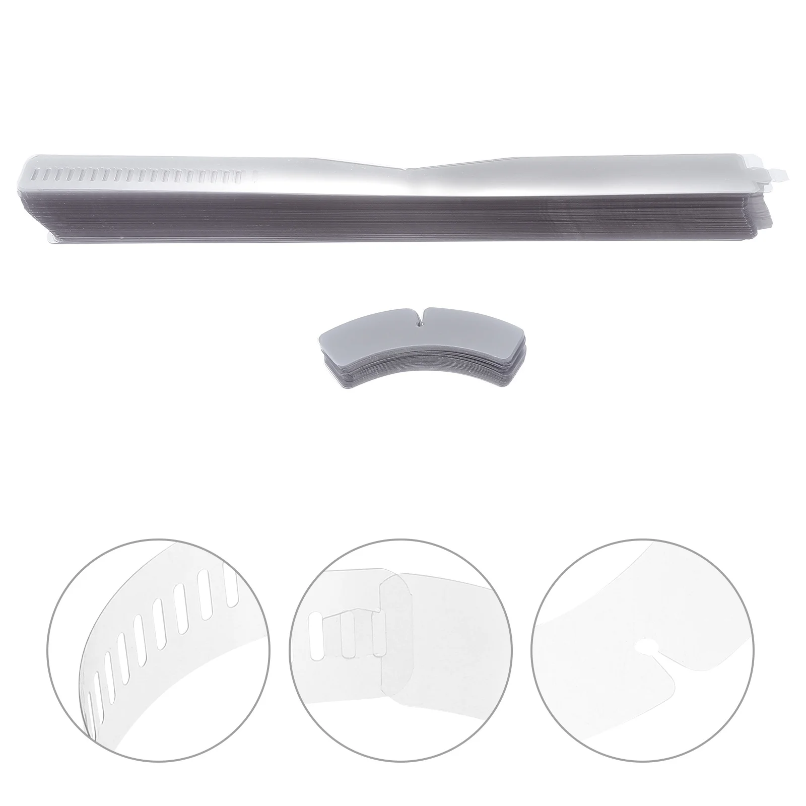 Bandes de fixation de col de chemise, 200 pièces, fournitures de fixation en plastique, raidisseur réglable pour chemises d'affaires, bandes de fixation de col