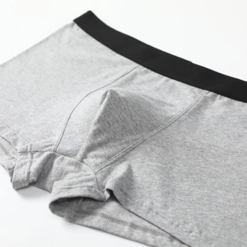 Boxers masculinos de algodão conforto cuecas preto cinza l xl xxl xxxl respirável moda fitness esportes