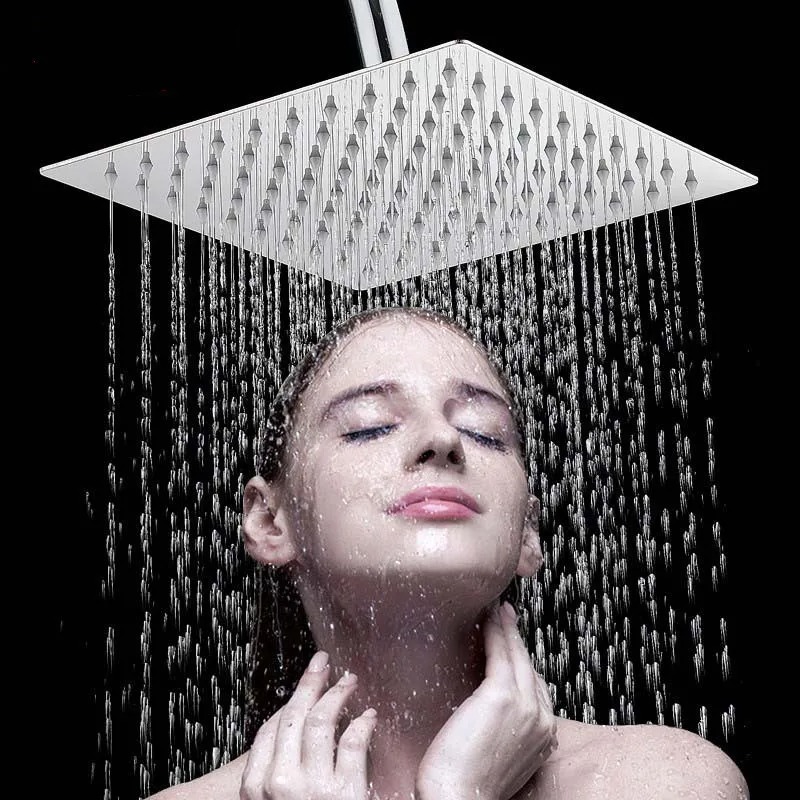 Aço inoxidável Ultra-Thin Waterfall Shower Heads, Rainfall Shower Head, Chuva Praça Redonda, de alta qualidade, 10 8 6"