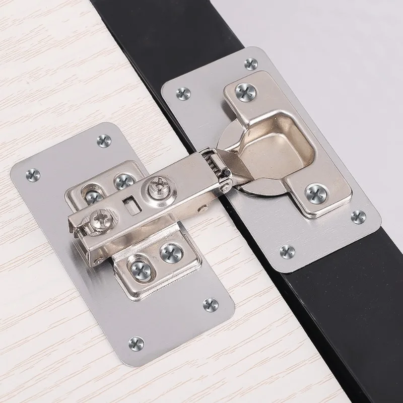 20/2PCS Stainless Steel Hinge Fixing Plate Kit Cabinet Door Hinge Repair Plate Bracket with Mounting Screw for Kitchen Furniture
