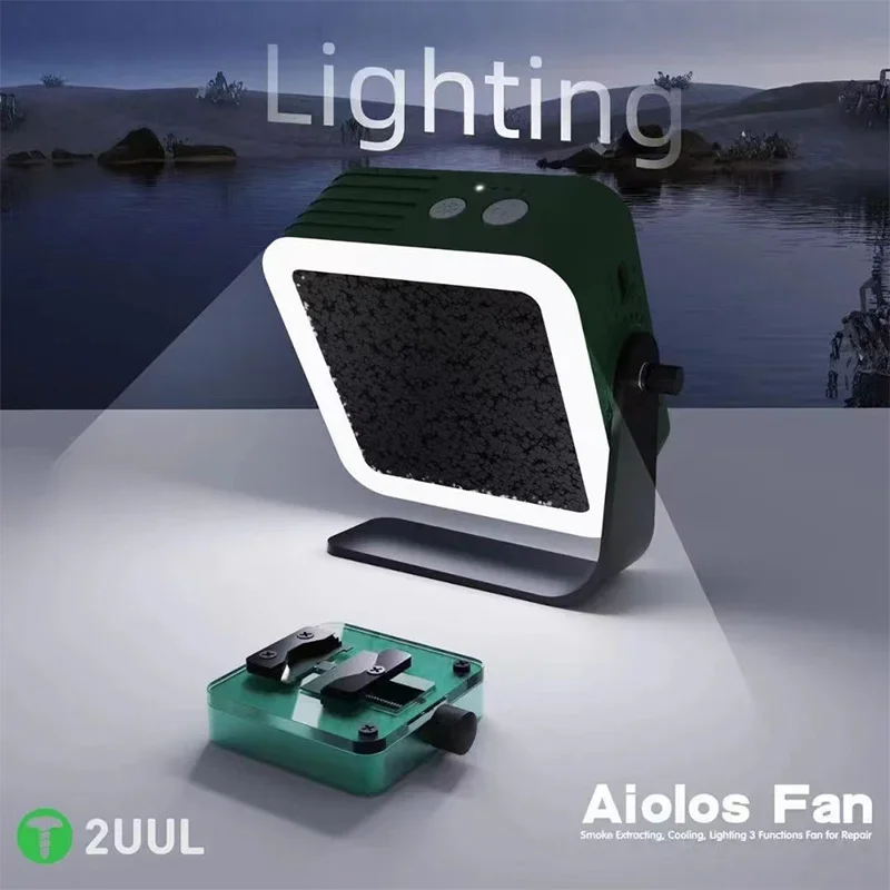 2UUL Aiolos Smoke Extracting Fan with Lighting Function for Mobile Phone Maintenance Motherboard Welding Repair Cooling Fan
