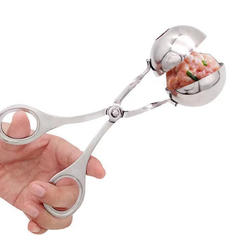 Meat Ball Maker เครื่องมือสแตนเลสสตีลคลิปรอบข้าว Ball Shaper ช้อนลูกชิ้นทําแม่พิมพ์ Non Stick ตุ๊กตาครัว Gadget.