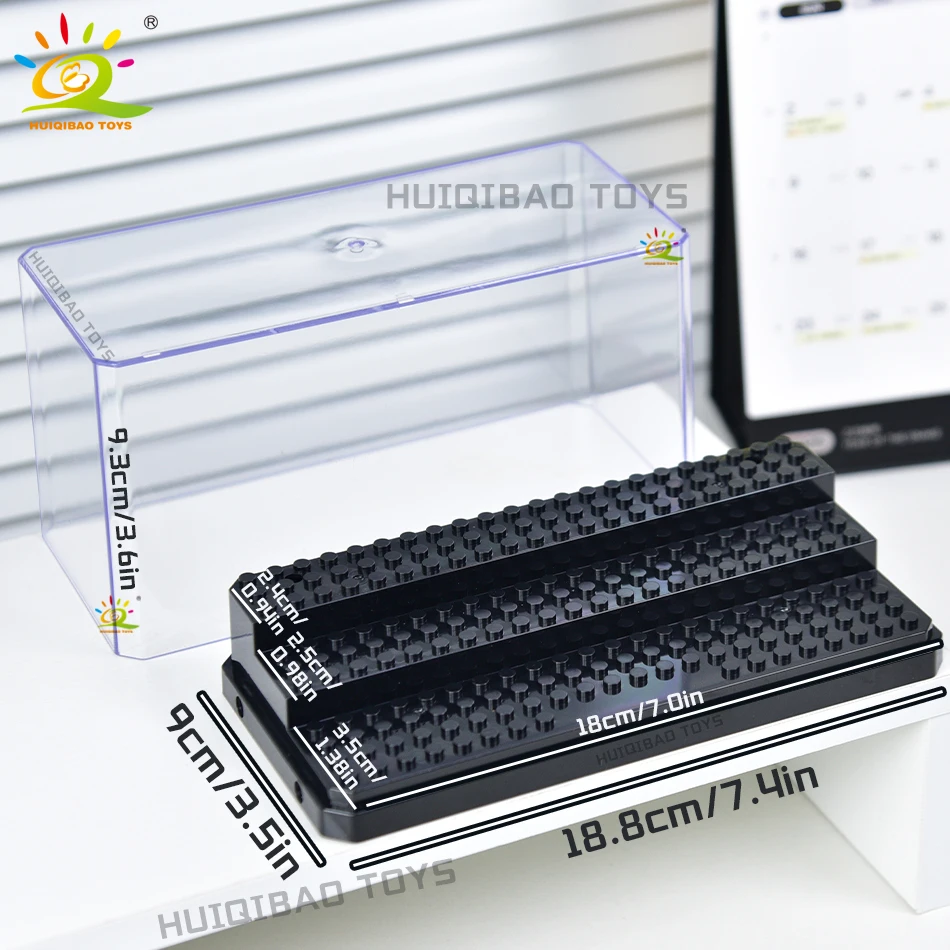 HUIQIBAO ป้องกันฝุ่นกล่องแสดงสําหรับคอลเลกชัน Building Blocks ตัวเลขกล่องอิฐของเล่นเด็กเด็ก