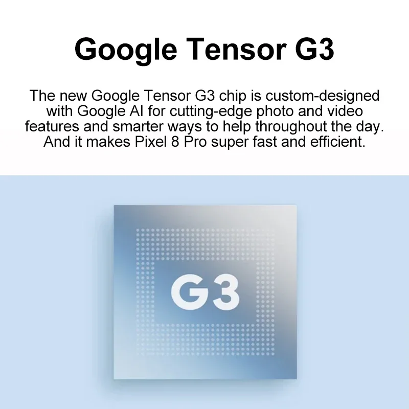 Google Pixel 8 Pro 5G Smartphone Google Tensor G3 6,7" NFC Android 14 IP68 staub-/wasserbeständige 50-MP-Kameras Globale Version