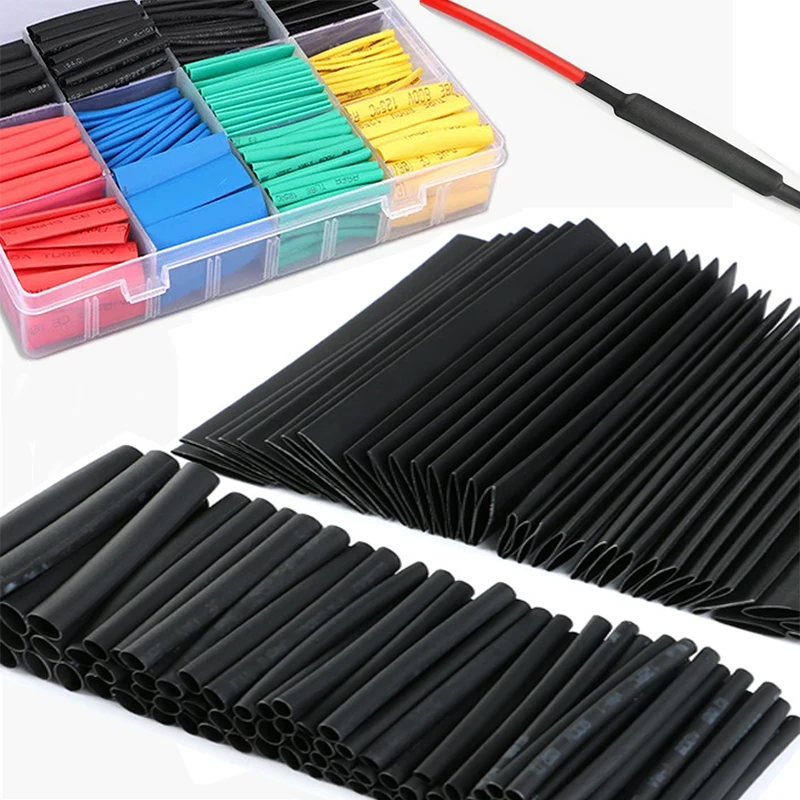 Manguitos de tubo termorretráctiles, juego de poliolefina 2:1, relación de contracción para Cables, manguitos Multicolor, 530-127 piezas
