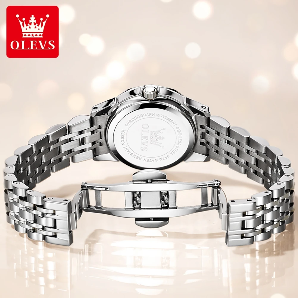 OLEVS, relojes originales resistentes al agua para hombre, reloj de cuarzo con espejo Digital para hombre, reloj de pulsera luminoso de acero inoxidable, fecha y semana para hombre