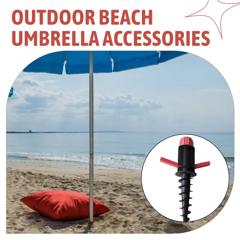 A19I-Beach Umbrella Sand Anchor Outdoor Camping Grass Auger Spiral Stand Storage Holder Heavy Duty Patio Lawn Home Garden