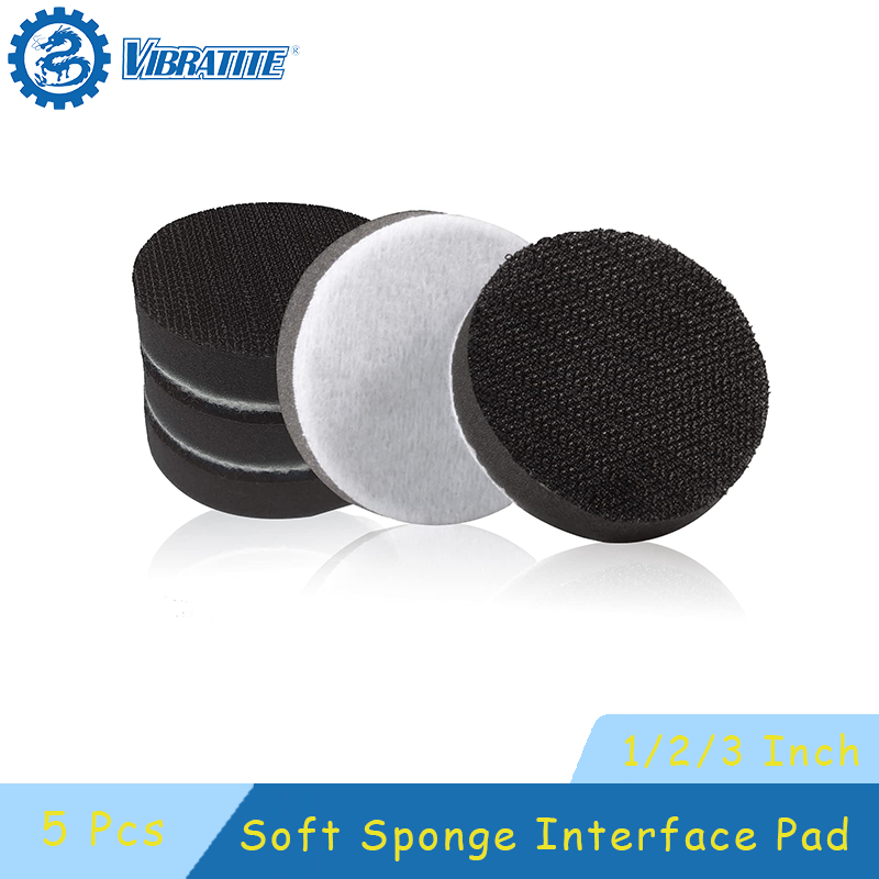 1/2/3 Zoll weiches Schwamm-Schnittstellenpad, 5 Stück Klett-Schleifpads, Trägerplatte für Schleifer, Polieren, Schleifen, Schleifscheibe