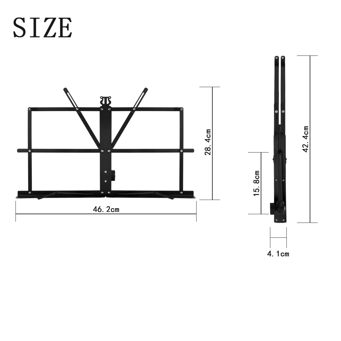 Music Sheet Stand Foldable Stainless Steel Tripod Stand Holder with Bag Height Adjustable Musical Instrument Accessories
