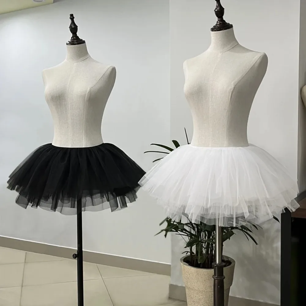 Bianco Nero Puffy Tulle Lolita Sottogonna Donna Cosplay Ballgown Bambini Sottogonne da sposa disossate Abito tutu