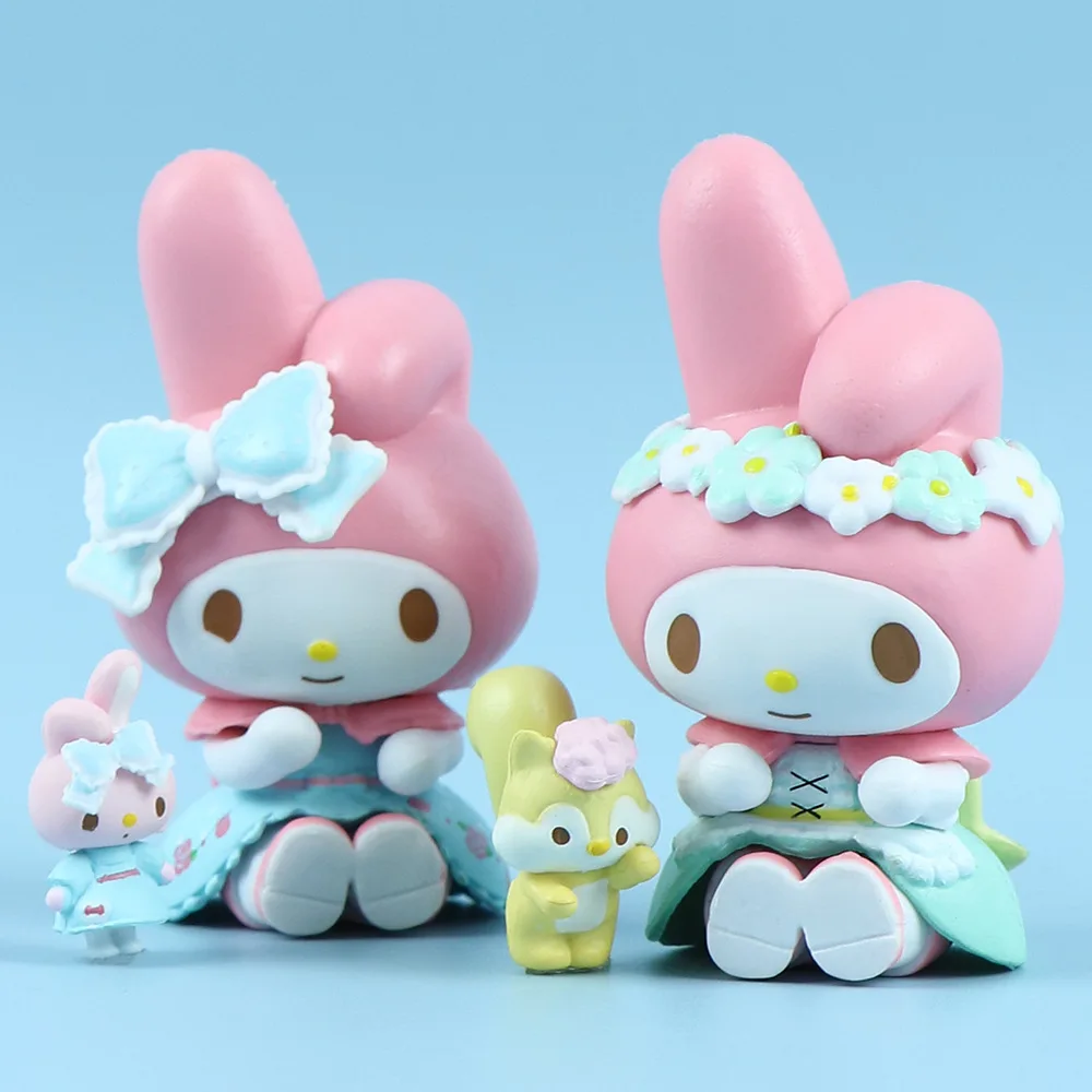 Sanrio My Melody Tea Party Blind Box Tide Play Display Piece Melody Tie Cute Desktop Hand Do Gift Decoration Collection