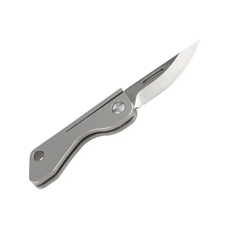 TC4 Hợp Kim Titan Mini Gấp Gọn EDC Di Động Móc Khóa Mặt Dây Chuyền Dao Thể Hiện Mở Bao Bì Dao Bỏ Túi Quà Tặng Công Cụ EDC