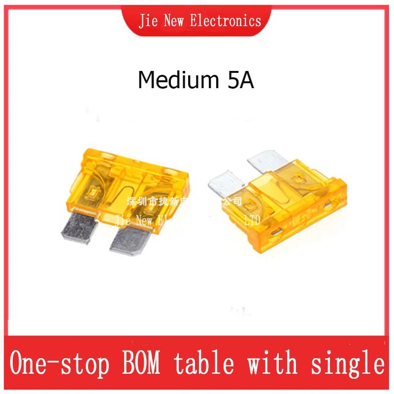 20pcs Automobile Safety Pipe Xenon Lamp Fuse Safety Pipe 1A 5A 7.5A 10A 15A 20A 25A 30A 40A 45A 50A Car Fuse 19*19mm Auto Insert