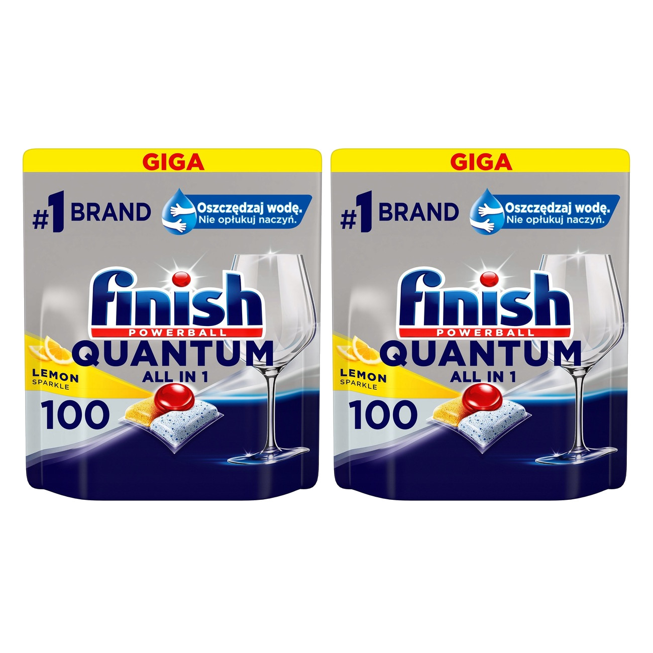 2x Tabletki do zmywarki FINISH 100szt Quantum All in One Lemon