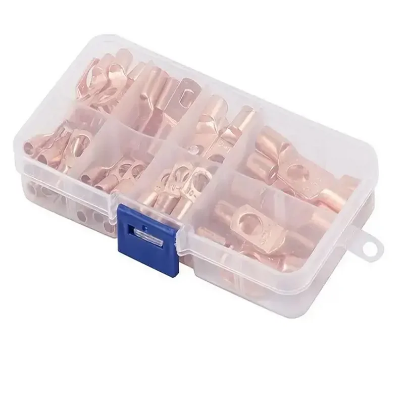 60 uds anillo conector de terminal de Cable SC6-25 conectores de cobre Cable desnudo Kit de conector de Terminal de engarce eléctrico