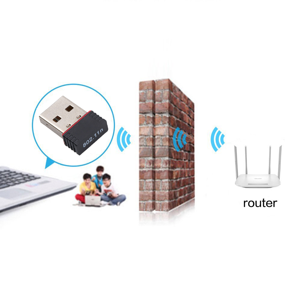 Adaptador WiFi USB RTL8188 de 150Mbps para Raspberry Pi, adaptador de tarjeta de red inalámbrica Dongle WiFi para ordenador portátil de escritorio Windows