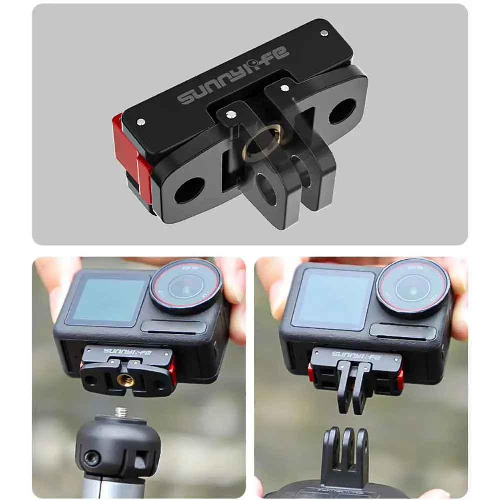 Magnetic Quick Release Adapter Base For DJI Osmo Action 5 Pro Stable Installation Foldable Quick-release Two Claw Mount Adapter