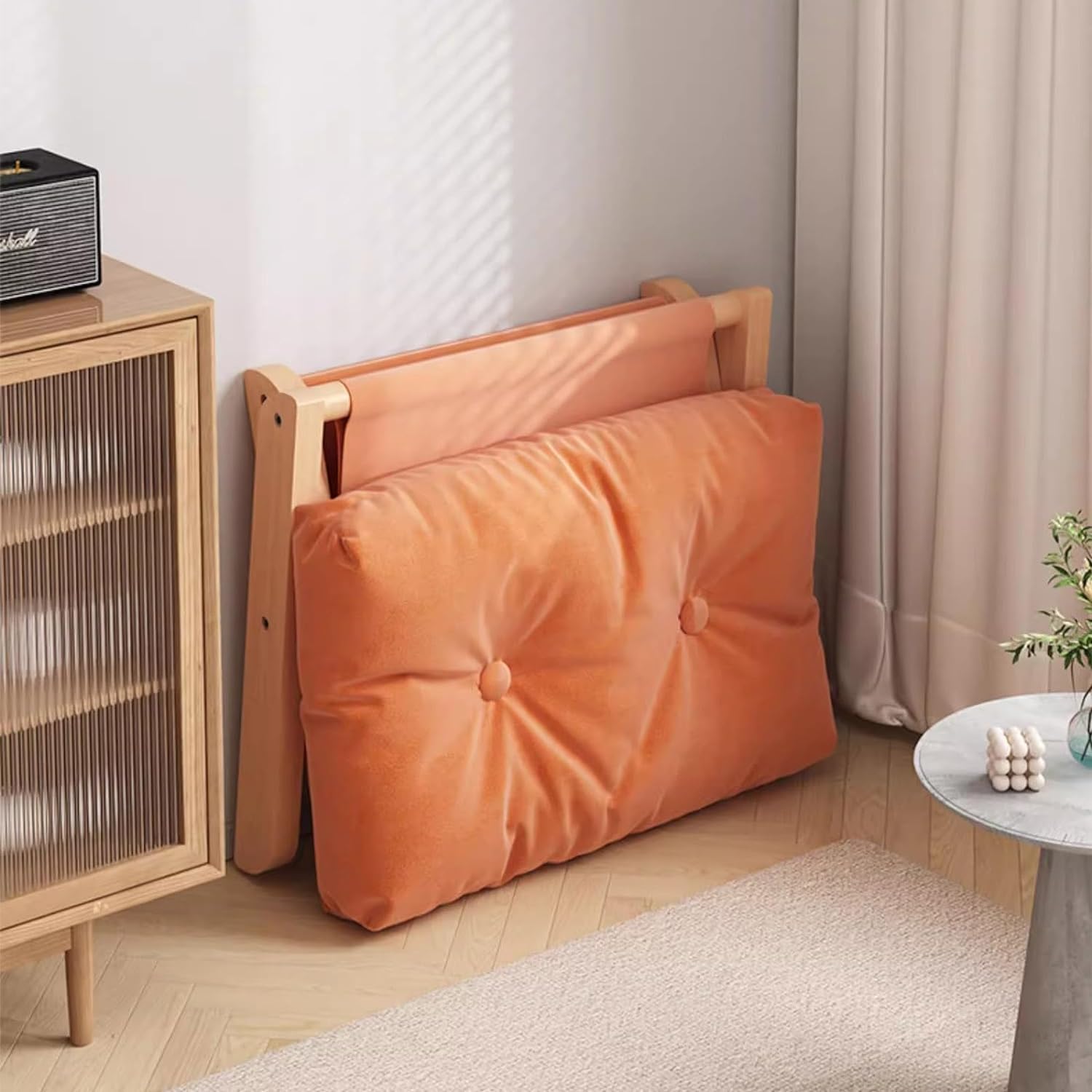 ครัวเรือนขนาดเล็กสตูลพับโซฟาสตูลสําหรับห้องนั่งเล่นสตูลเท้า Beech ไม้ Leisure LOW สตูลแบบพกพาโต๊ะที่วางเท้า