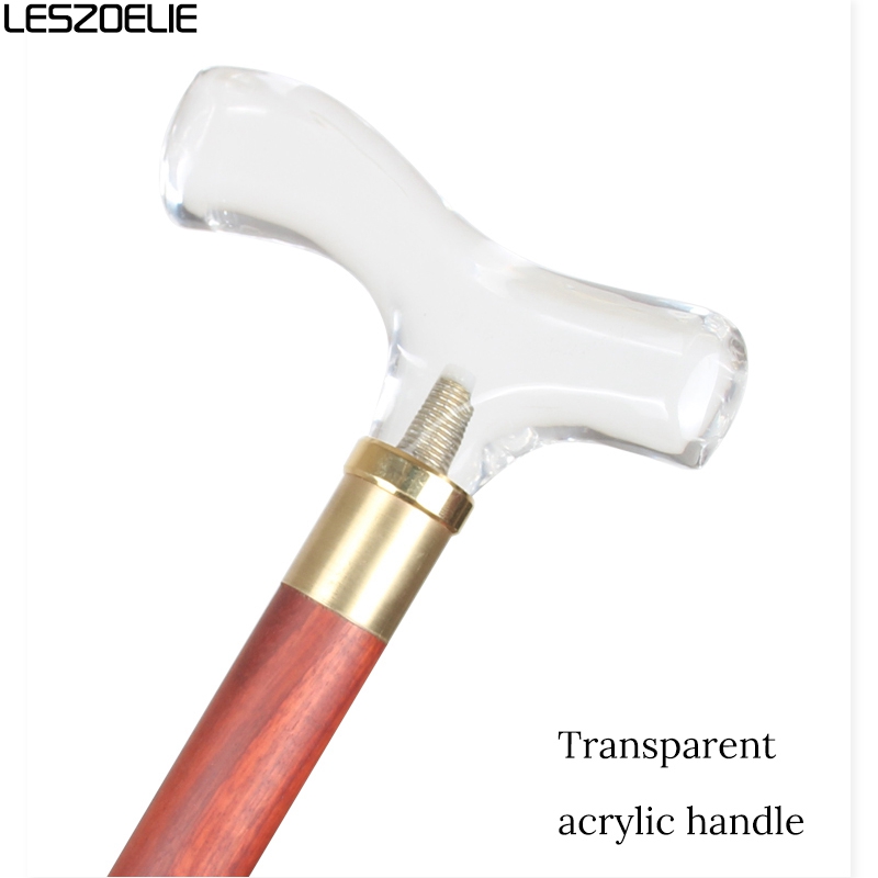 Luxury แอฟริกัน Rosewood เดิน Stick ผู้ชายโปร่งใสอะคริลิคสำหรับผู้หญิง Vintage ไม้จันทน์ไม้เดิน Stick