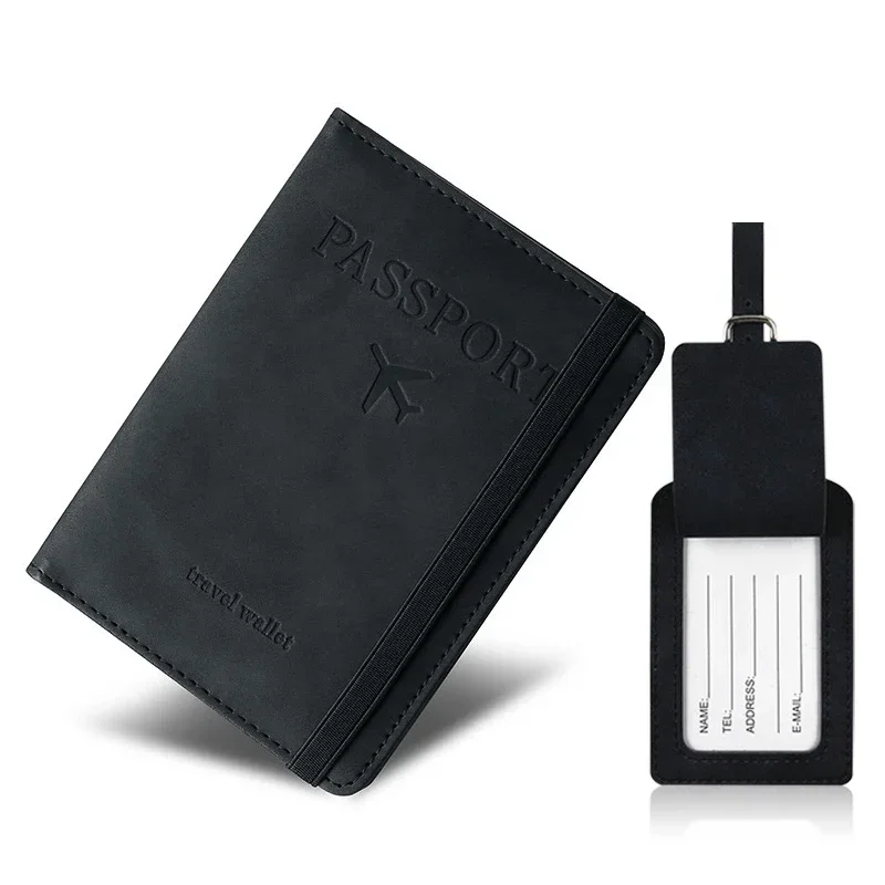 Protección de bloqueo Rfid, funda para pasaporte de viaje, soporte de crédito, funda de cuero PU para negocios, accesorios protectores para billetes para hombres y mujeres
