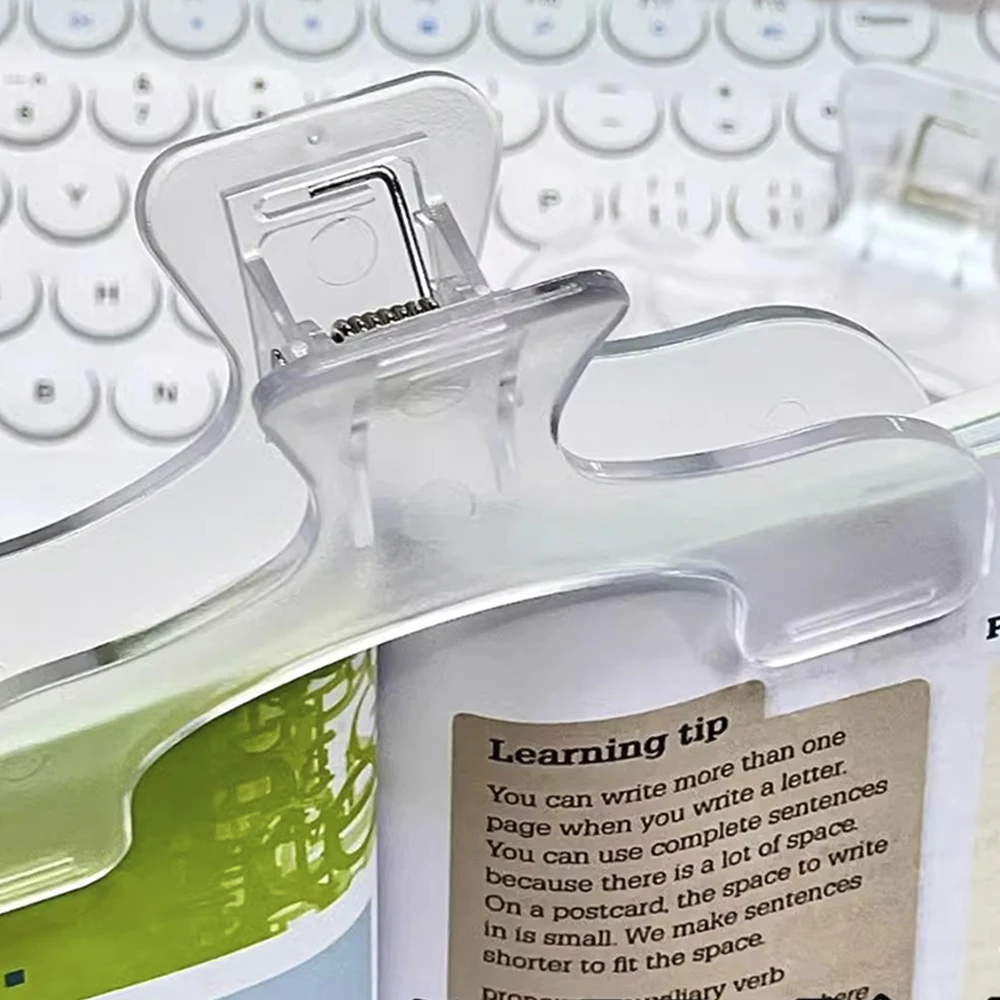 1PC Transparent Plastic Book Holder,Reading Aid,12cm Fixed Bookshelf,Creative Note Holder,Practical Stationery