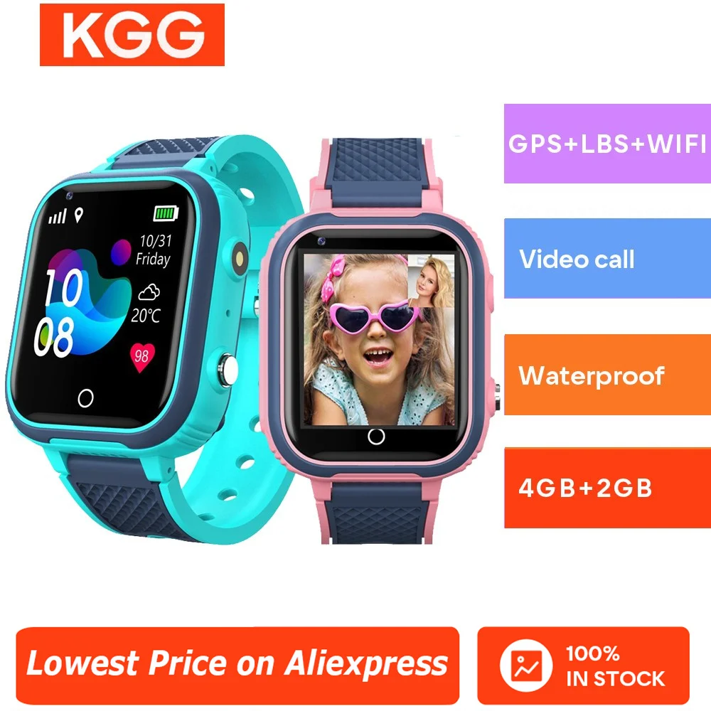 Kids 4G Smart Horloge LT21 4GB GPS WIFI Video-oproep IP67 Waterdichte Kind Smartwatch Camera Monitor Tracker locatie Telefoon Horloge