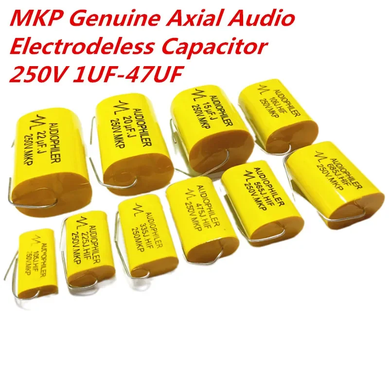 5 шт. MKP 250 В 1 мкФ 1,5 1,8 2,2 2,7 3,3 4,7 5,6 6,8 мкФ 8,2 10 12 15 20 22 33 47 мкФ Высококачественный осевой аудио безэлектродный конденсатор