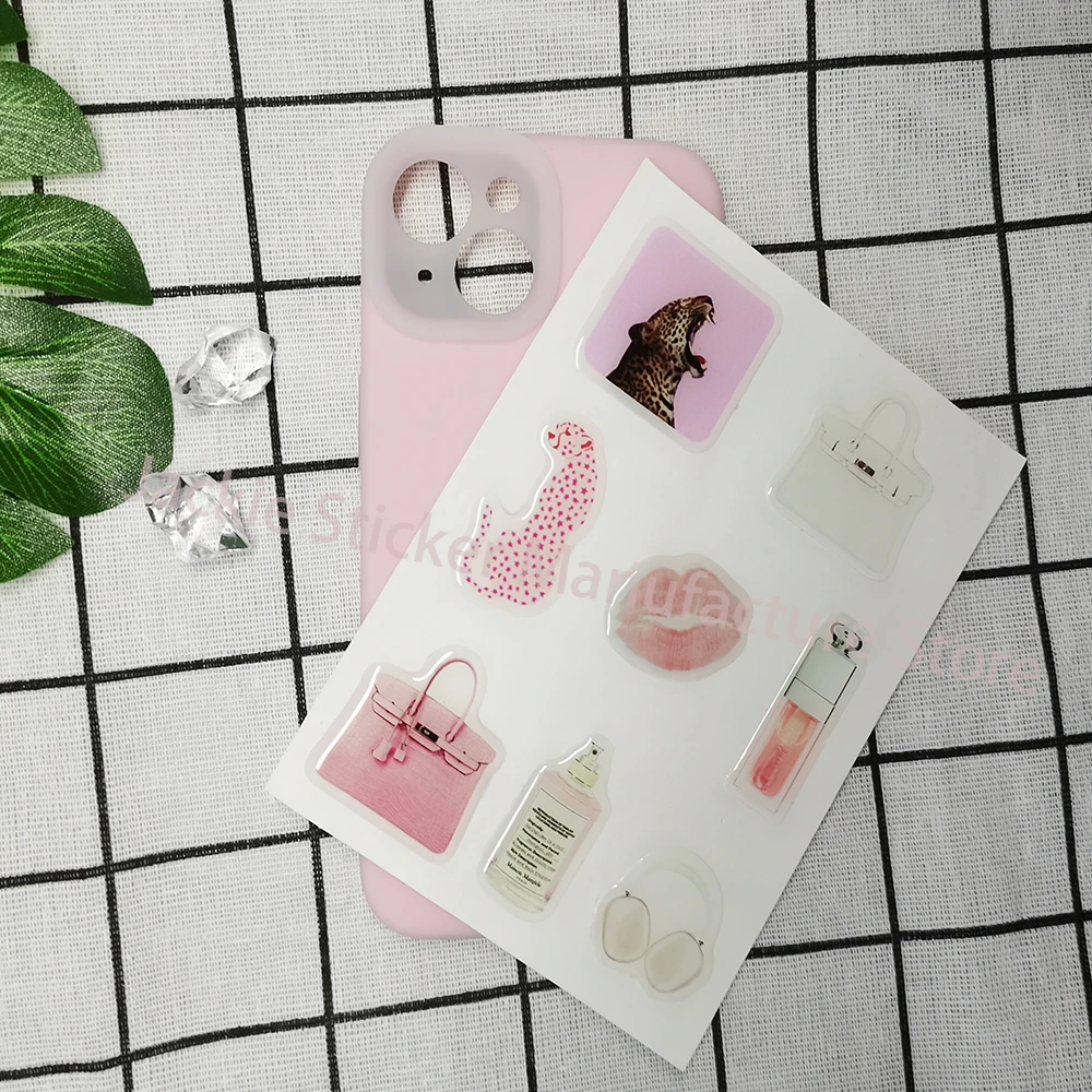 CUSTOM 3D เคสโทรศัพท์โดมสติกเกอร์อีพ็อกซี่ส่วนบุคคลเรซิ่น iPad ป้ายยอดนิยมตกแต่งคริสตัลเจลโลโก้เยลลี่น่ารัก DlY รูปร่าง