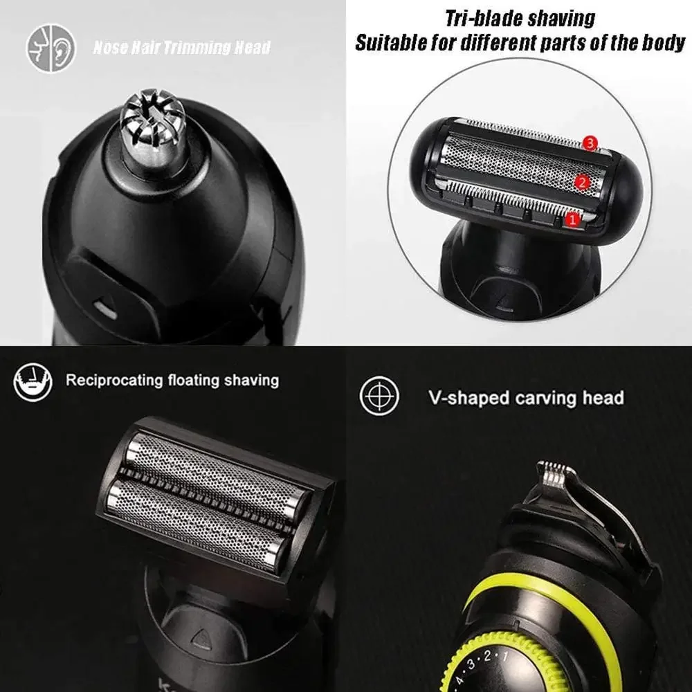 Kemei-男性用電動バリカン,多機能トリマー,鼻かみそり,プロの鼻かみそり,5 in 1, 696